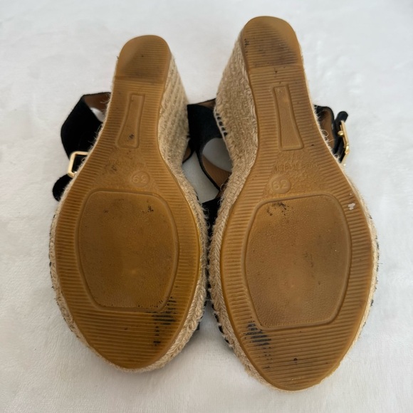 Black Suede Wedge Sandals Made in Spain - Picture 6 of 6